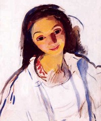 старая картина русский художник Зинаида Серебрякова автопортрет живопись